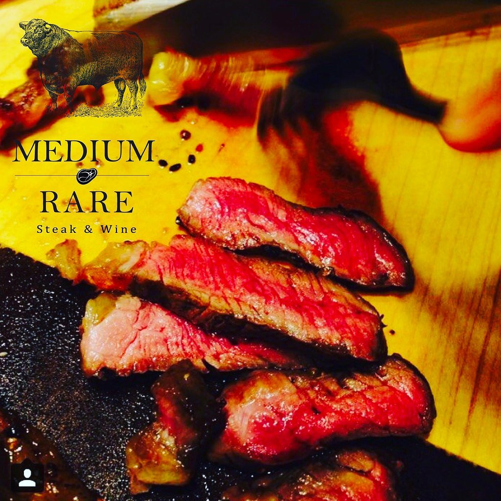 Medium Rare Steak & Wine